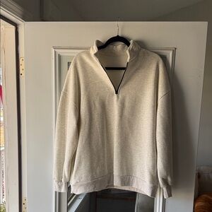 Cream Quarter-Zip Pullover